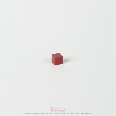 Cube rouge 1x1x1 pour construction des cubes - Montessori Spirit