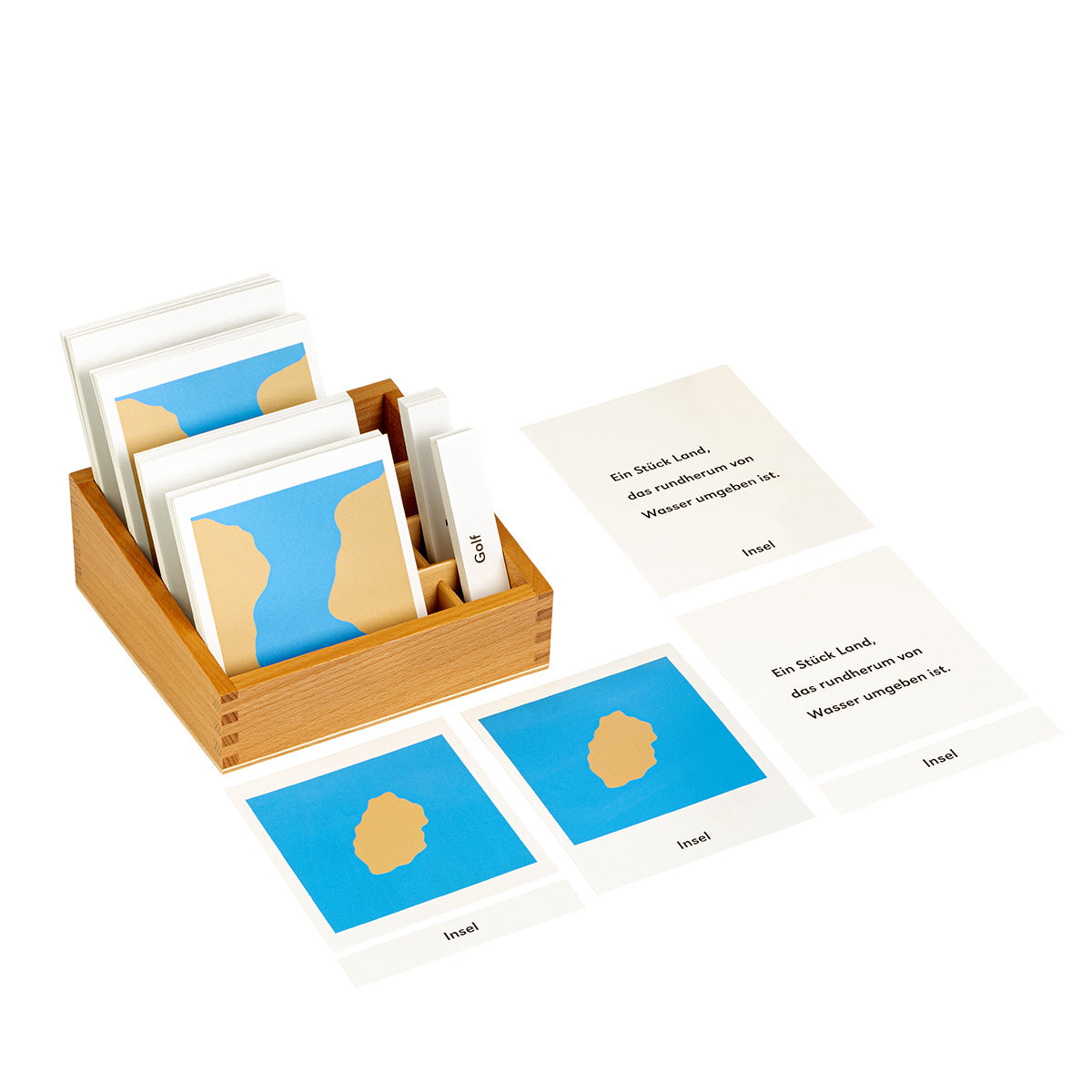 Nomenclature Cards Land And Water Forms: Set 1 And 2 (german)