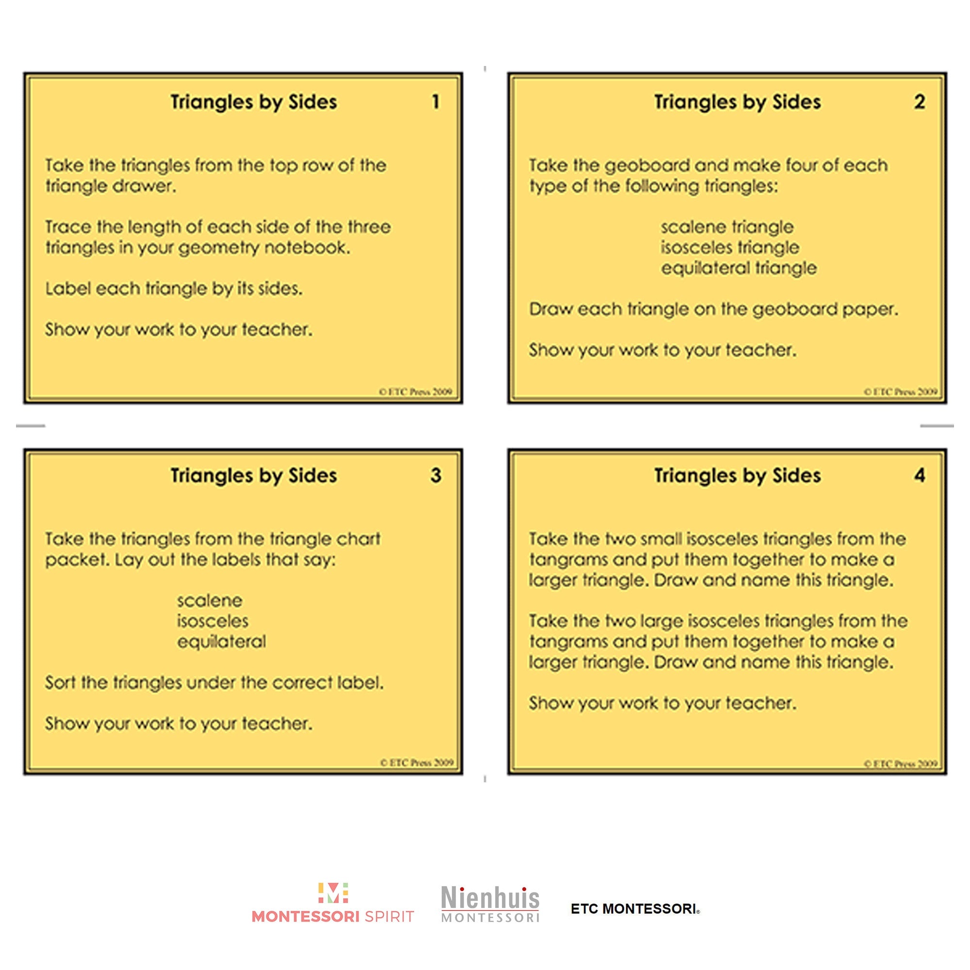 1st Level Geometry Task Cards w/ Chart