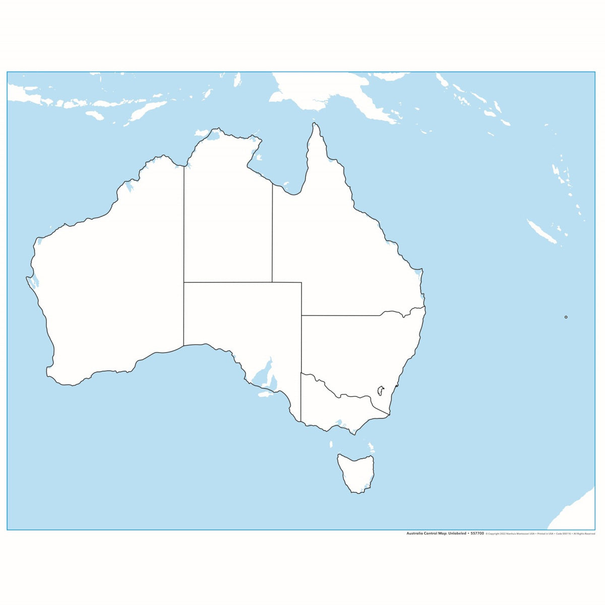 Carte de contrôle muette de l'Australie