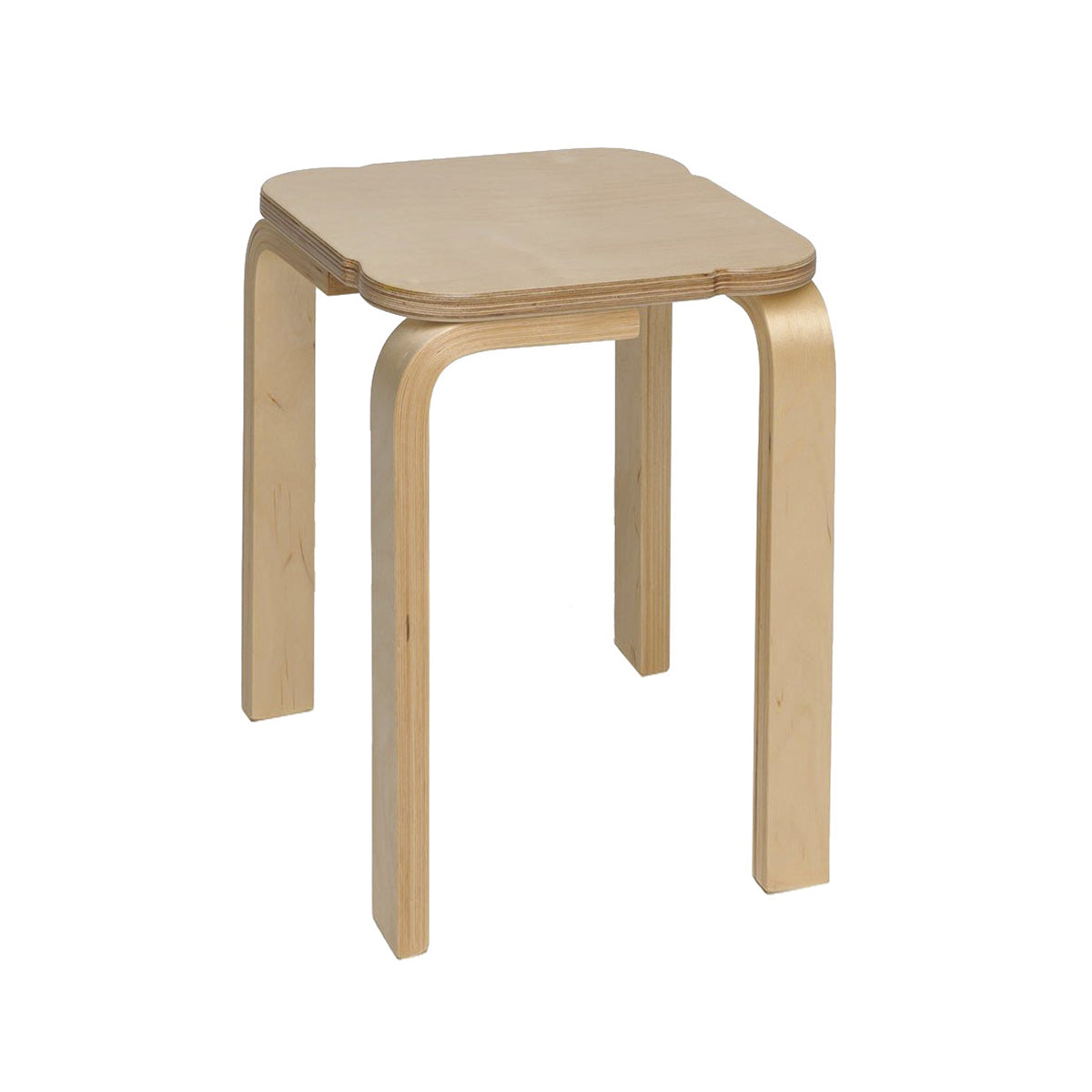 Tabouret adulte en bois piètements courbes 30x30x45h cm