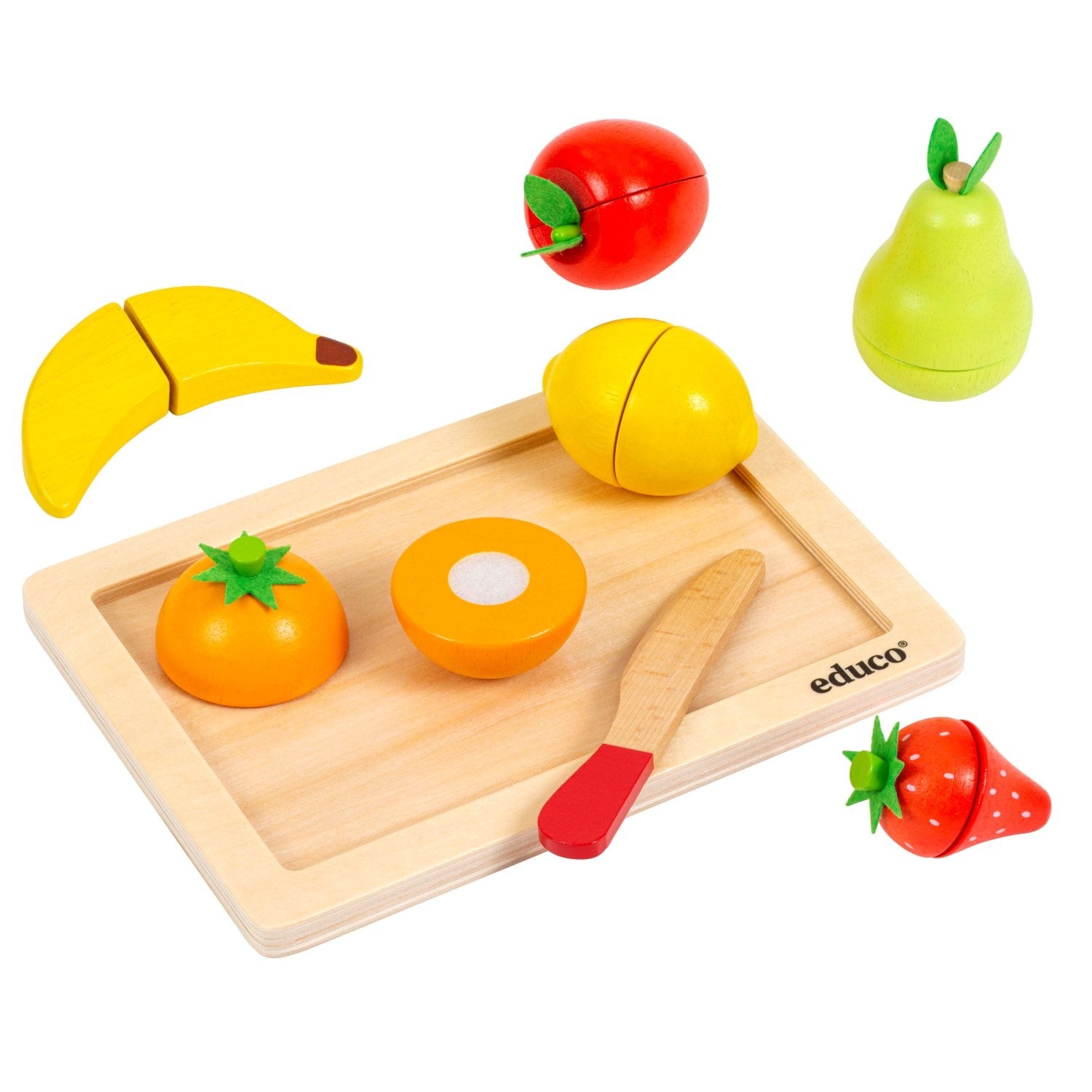 Ensemble de fruits en bois