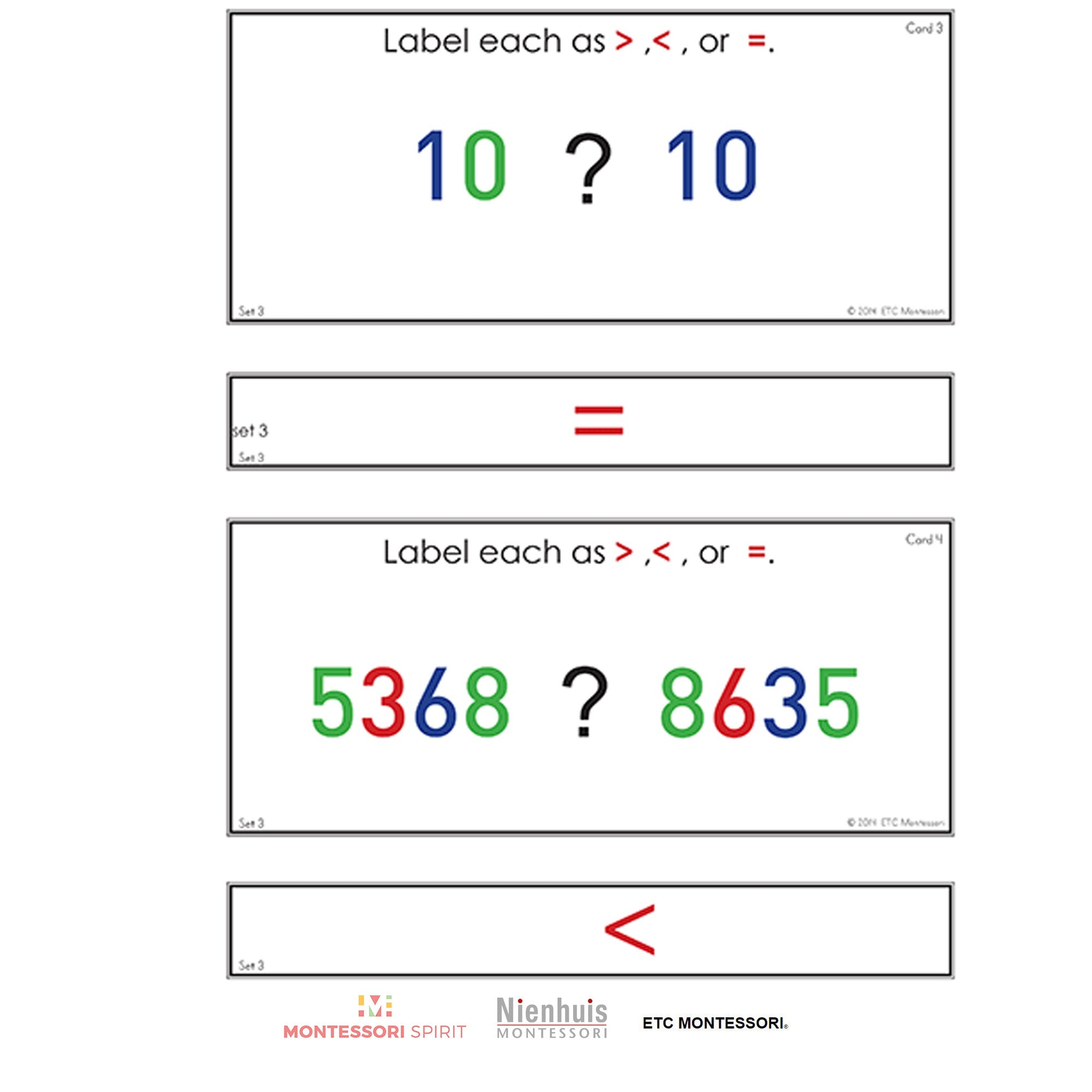 Equal, Greater, Less than (Up to 4 Digits)