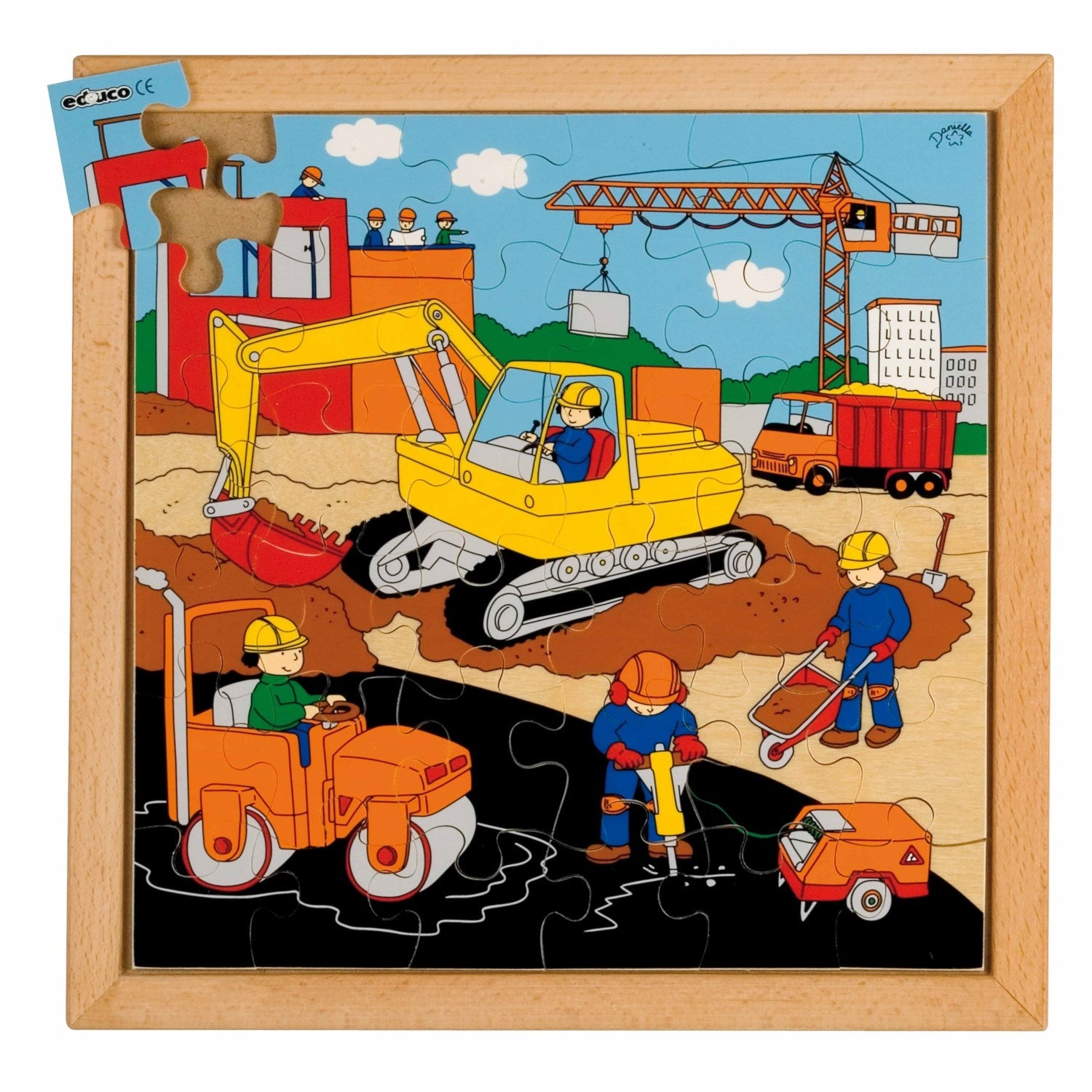 Puzzle action dans la rue - travaux