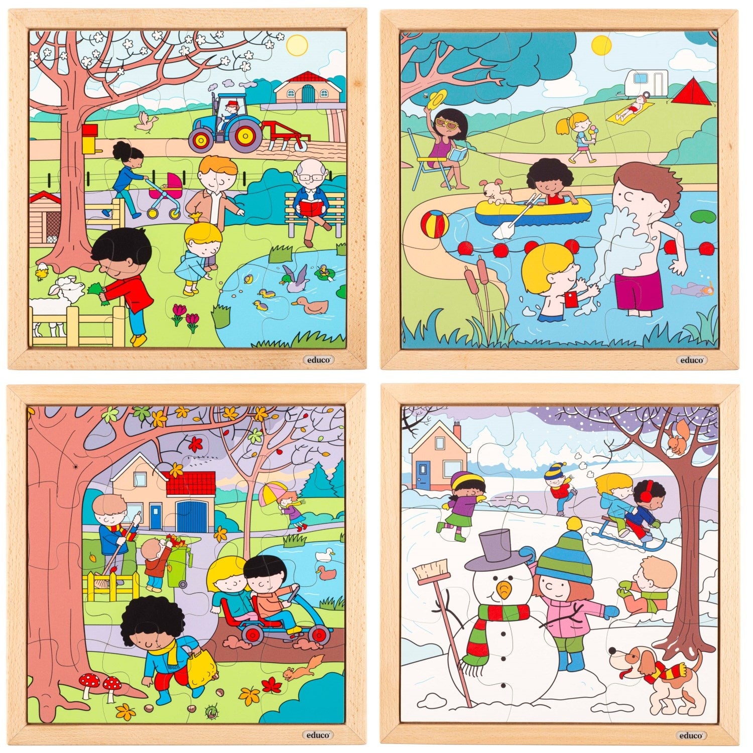 Puzzle des saisons - ensemble de 4 puzzles