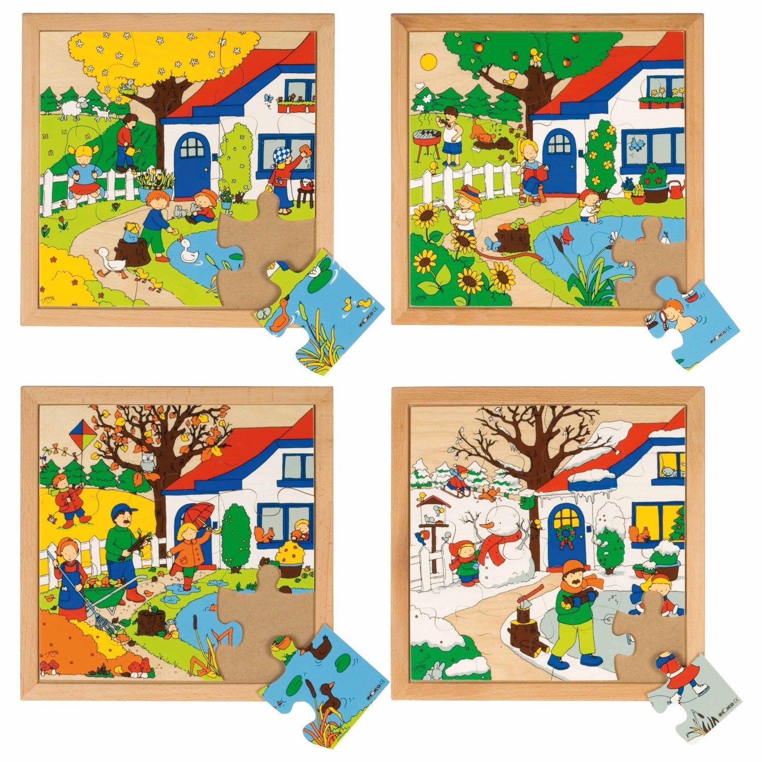 Seasonal puzzle - complete set of 4