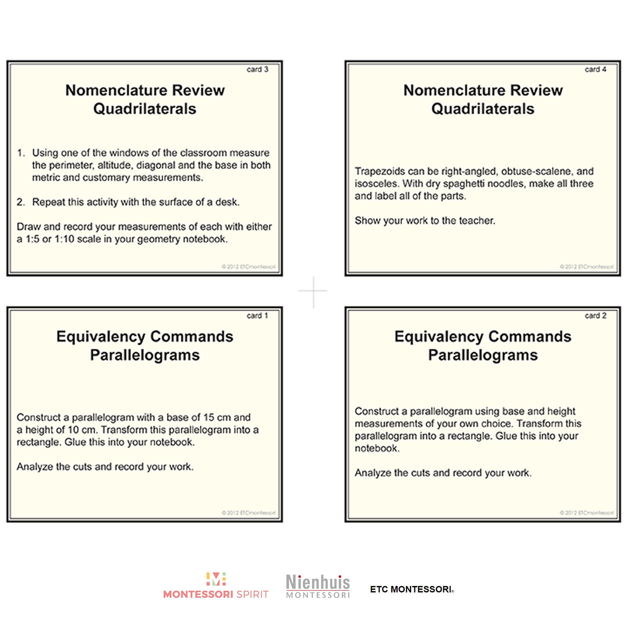 Upper Elementary Geometry - Task Cards