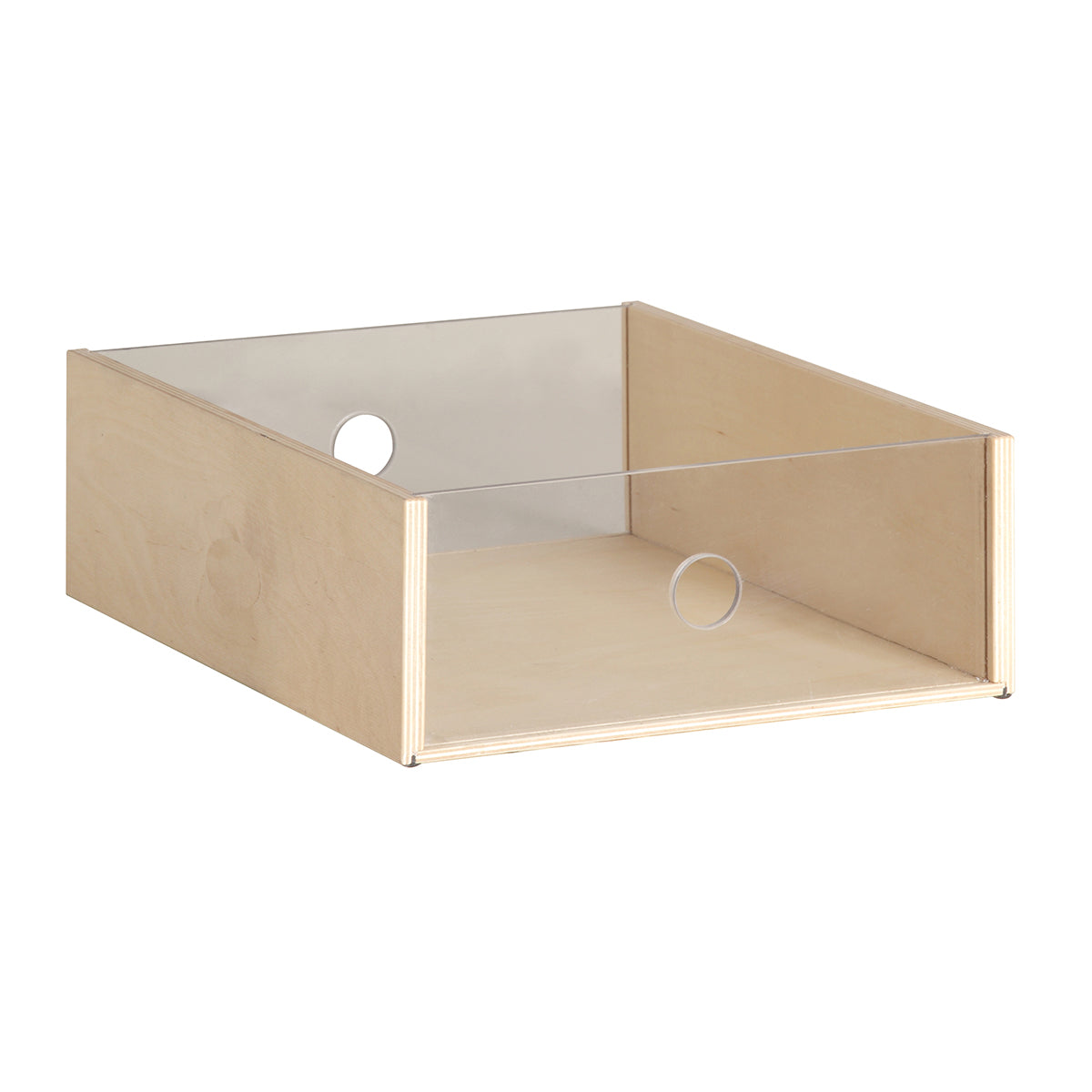 Kleine ausziehbare Schublade aus Holz mit transparenter Front 31x38x13h cm