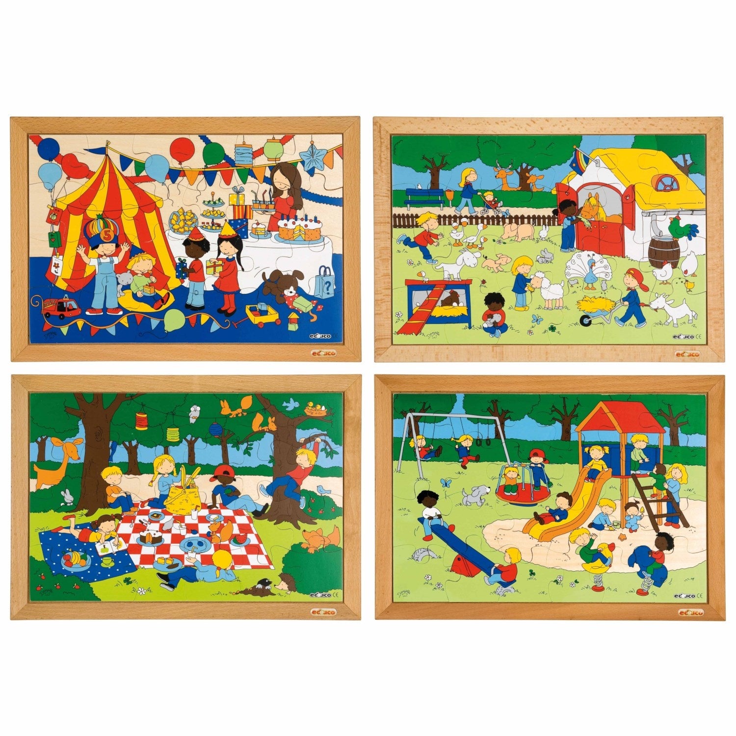 Children's activities puzzles - complete set of 4