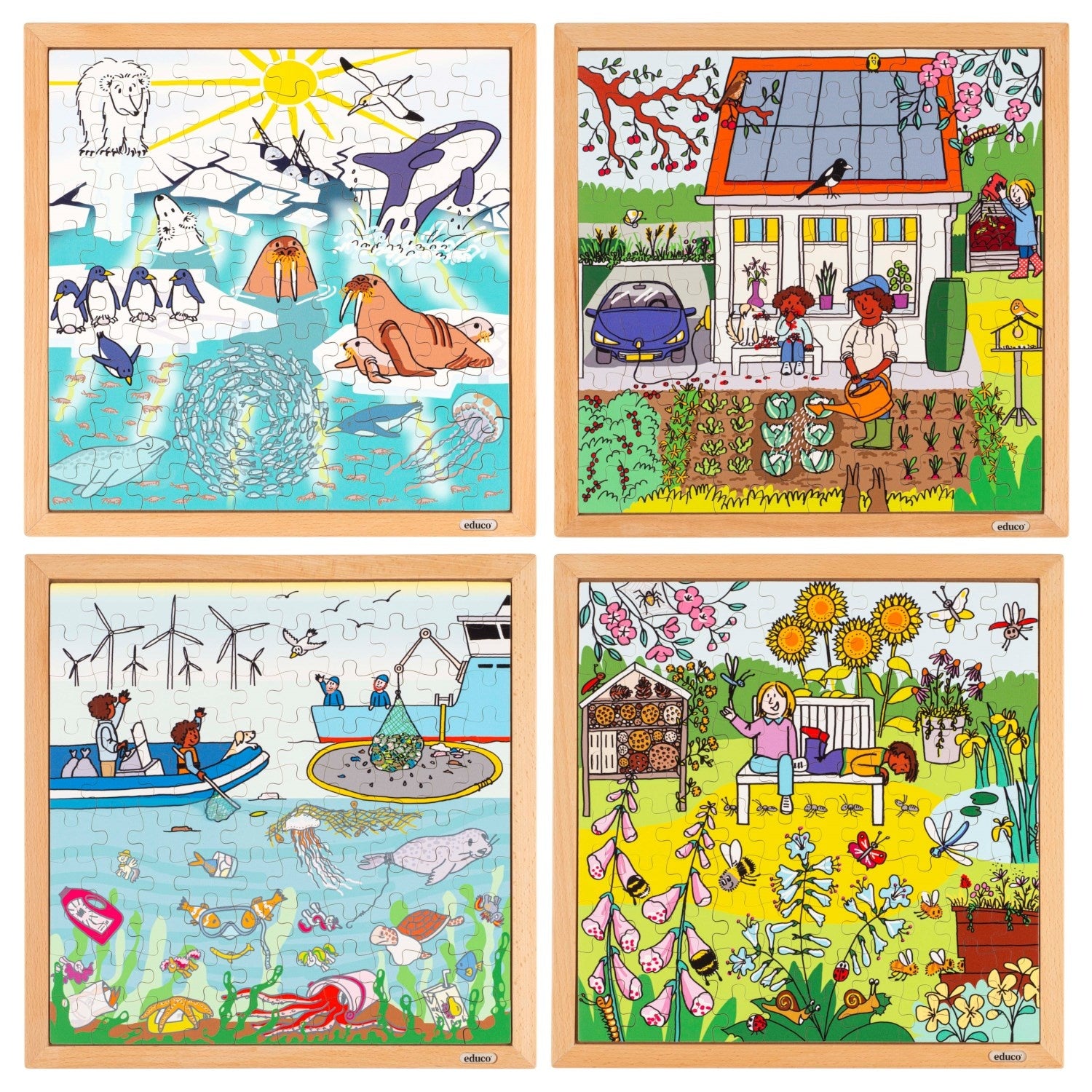 Set mit 4 Natur & Klima-Puzzles