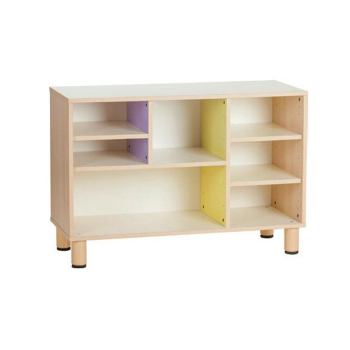 Colored cabinet with 7 compartments 105x41x70h cm