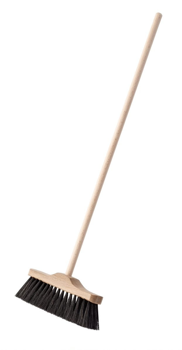 Soft indoor broom 49 cm: natural brown bristles