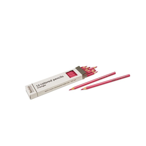 Image of Boite-de-12-crayons-a-3-cotes-rose