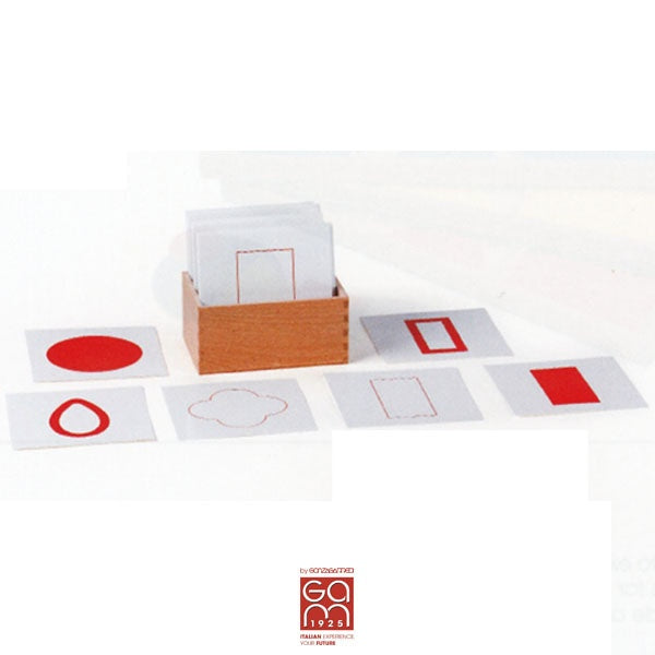 Image of Cartes-des-formes-de-geometrie-blanches-et-rouges-sans-la-boite