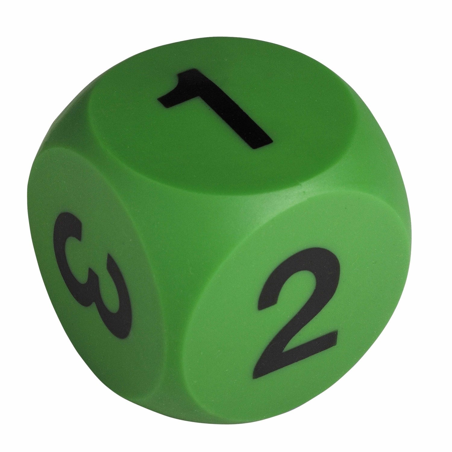 Giant green dice with numbers