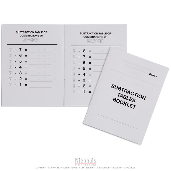 Image of Booklet-subtraction-tables-n1