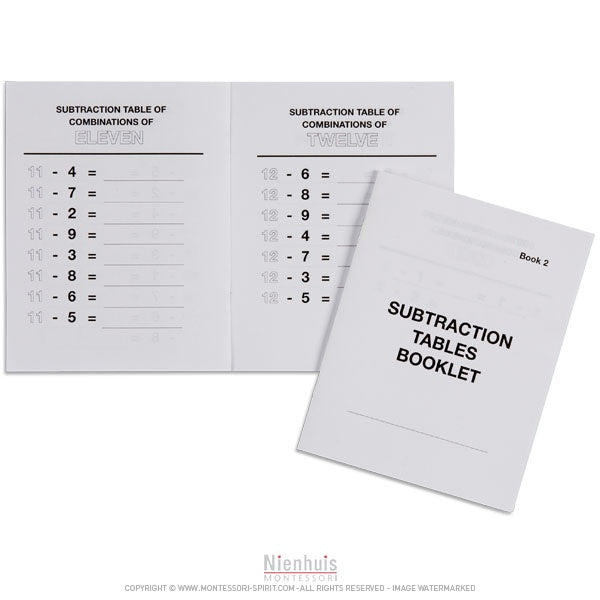 Image of Booklet-subtraction-tables-n2