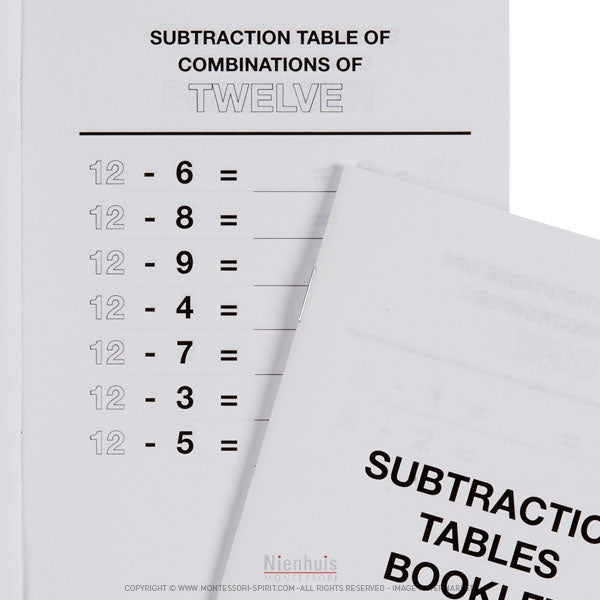 Image of Booklet-subtraction-tables-n2