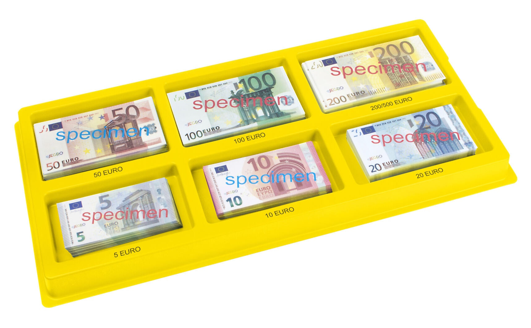 Euro banknote sorting tray