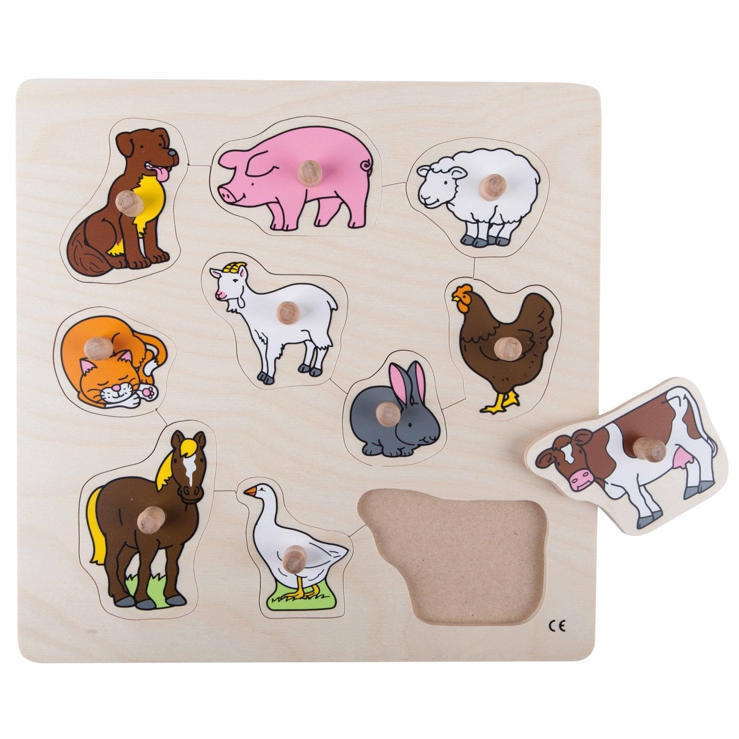 Button puzzle - farm animals