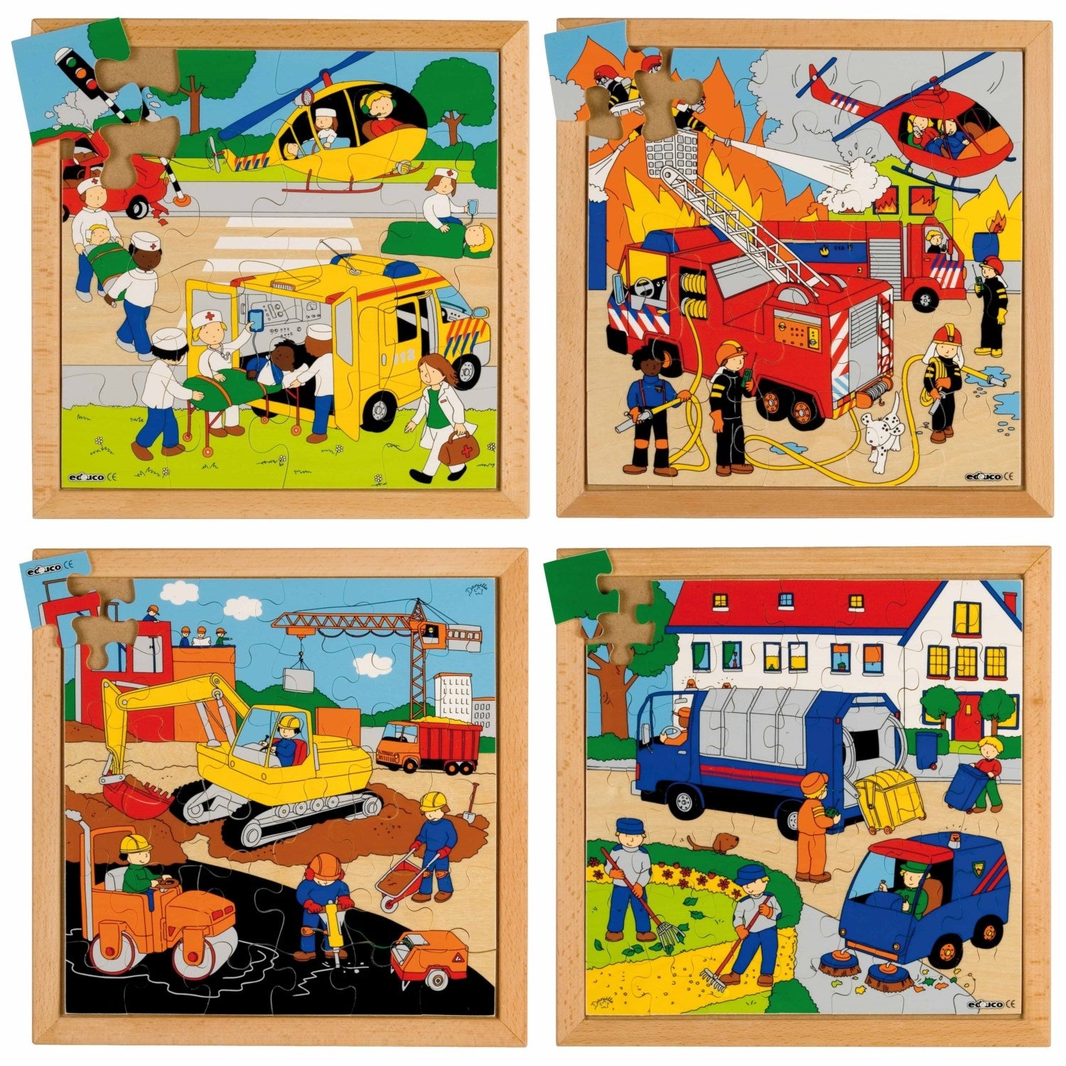 Street action puzzle - set of 4 puzzles