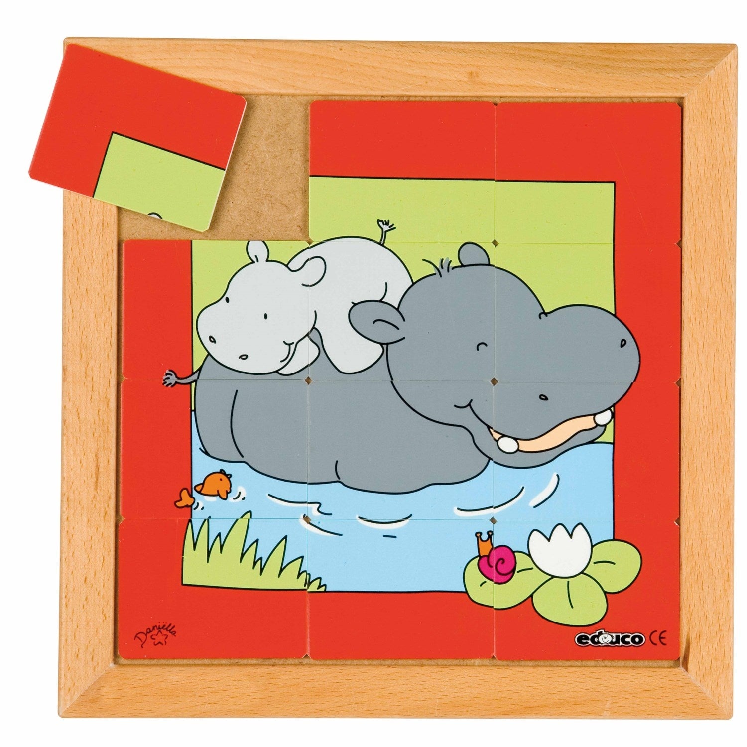 Animal puzzle - hippopotamus