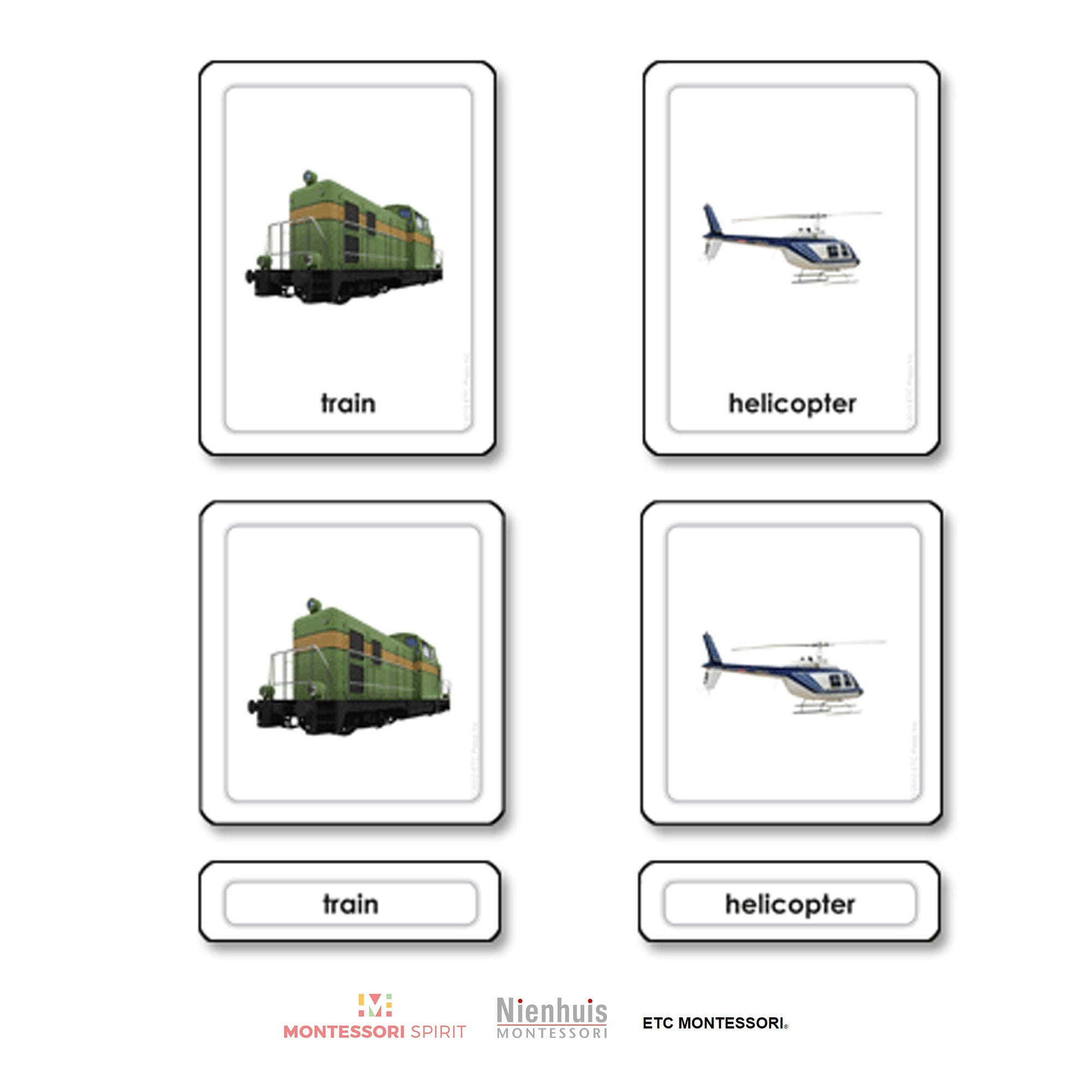 Transportation 3 Part Cards