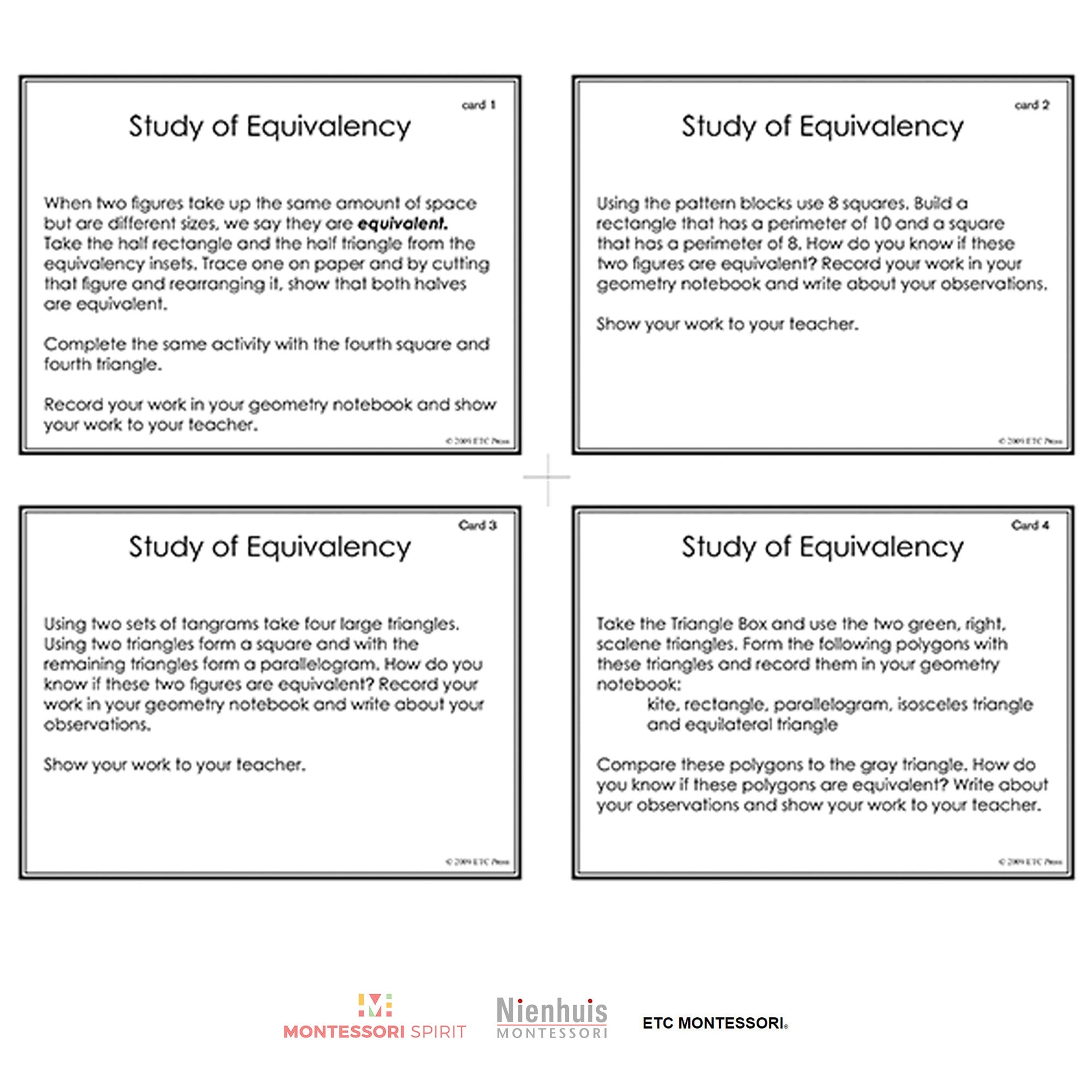 Tarjetas de tareas de geometría de 2º y 3er nivel