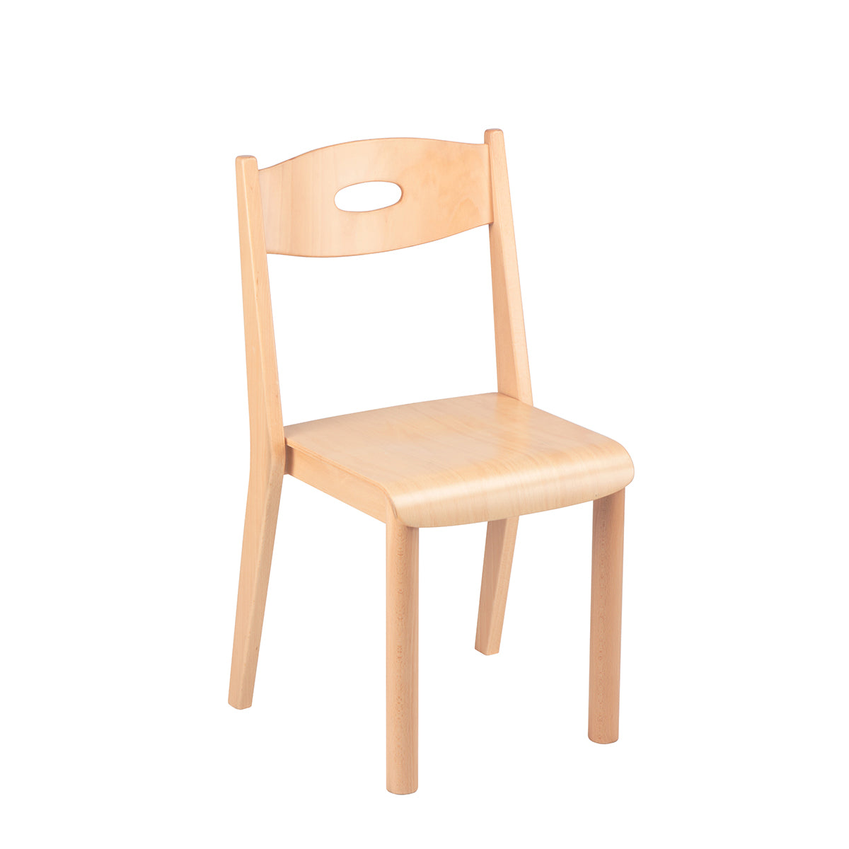 Silla de madera apilable pequeña 30x25,5x26/54h cm