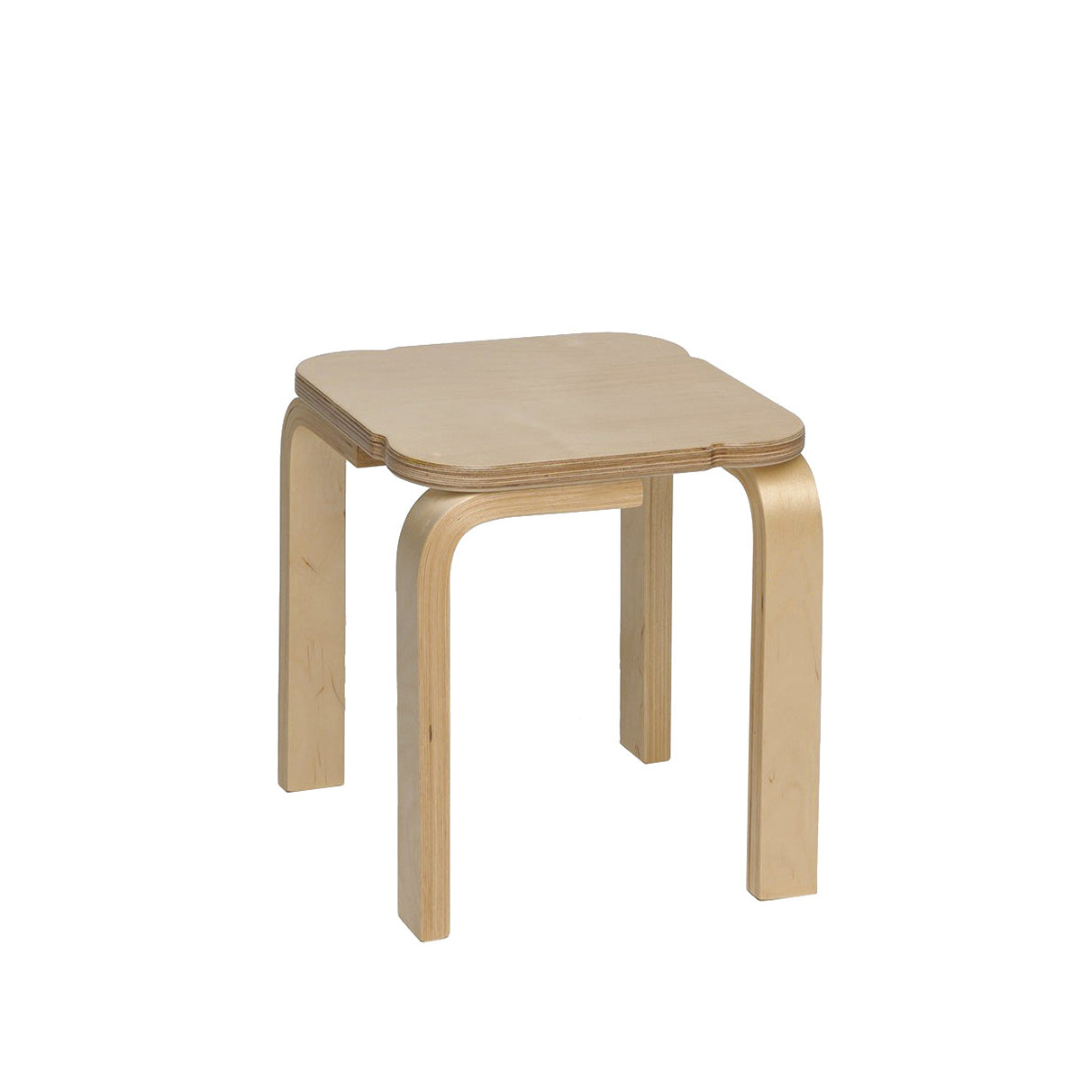 Taburete de madera con patas curvadas 30x30x30h cm