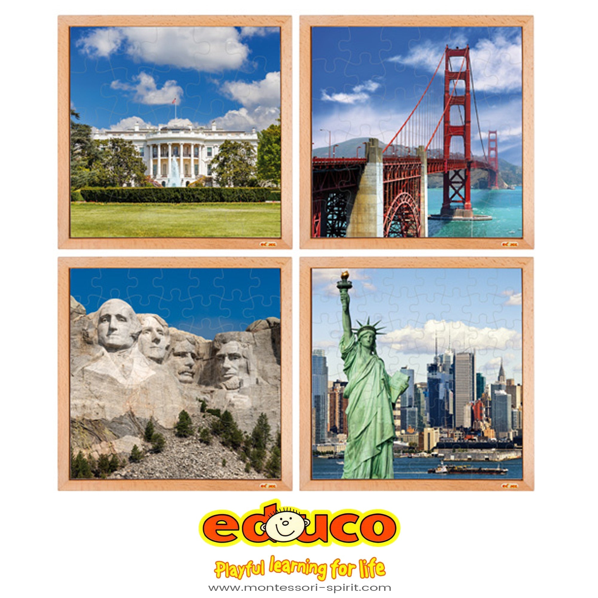 Puzzle USA - set completo di 4 pezzi